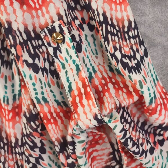 Cato Woman Plus Abstract Button Top 18/20W Multicolor Boho Artsy Lightweight Top - Picture 11 of 12